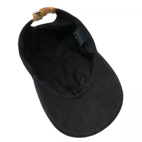 Authentic LOUIS VUITTON Newsboy Essential Cap Size:58 Hat Black Cotton #36632477 - Picture 2 of 16